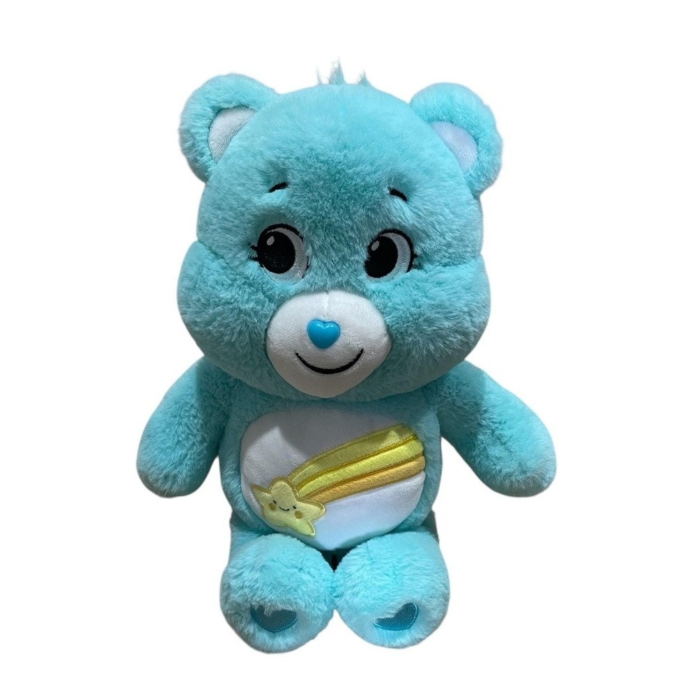 Care Bears Wish Bear Plush Stuffed Animal Toy Rainbow Star Belly 16" Soft Doll‎